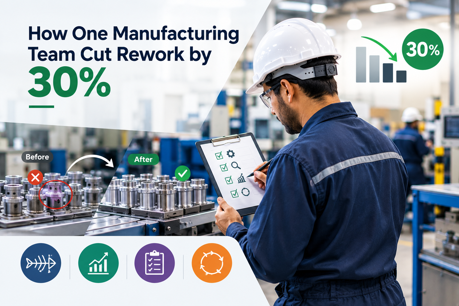 How One Manufacturing Team Cut Rework by 30% Using PMP Quality Tools